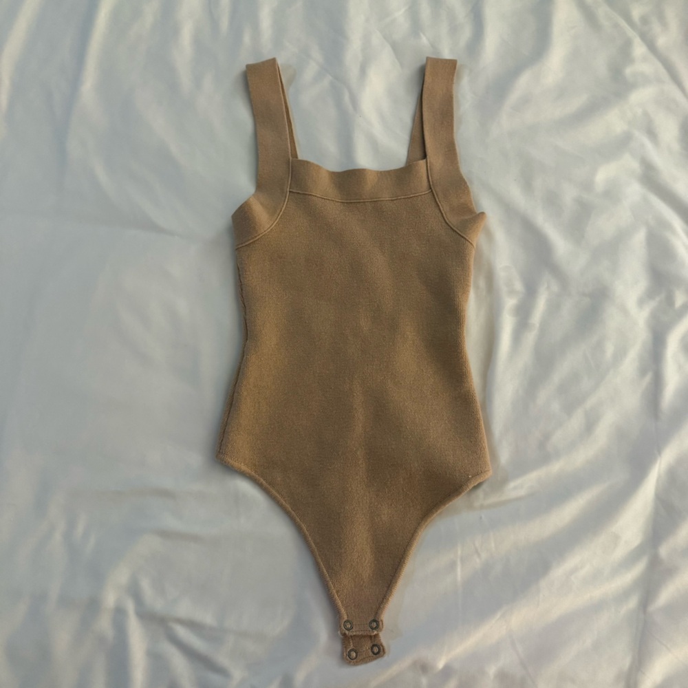 Abercrombie & Fitch Camel Knit Bodysuit